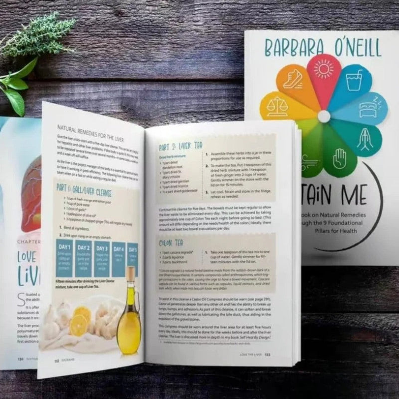 Sustain Me: A Handbook of Natural Remedies — inside: remedies with ingredients and steps